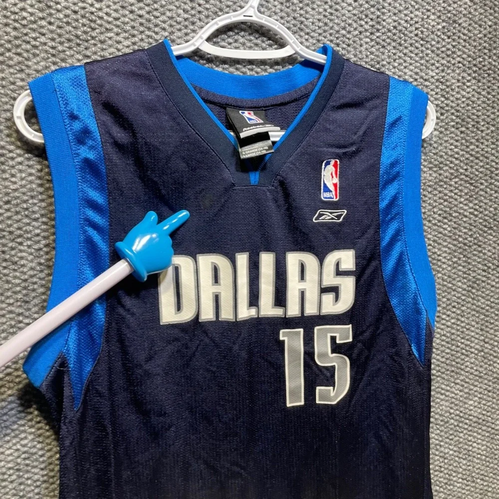 Reebok‎ Dallas Mavericks NBA Jersey Boys Youth Large 14-16 Wassef 15 Navy Blue